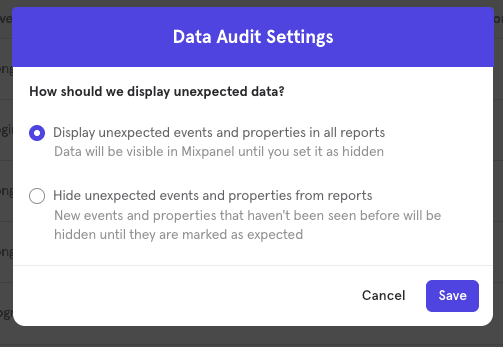 Data Audit Settings
