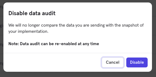 Disable Data Audit